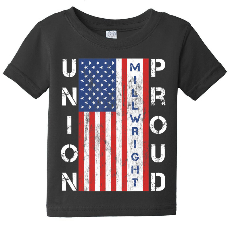 Union Proud American Flag Millwright Baby Tee by bummercaught | Artistshot