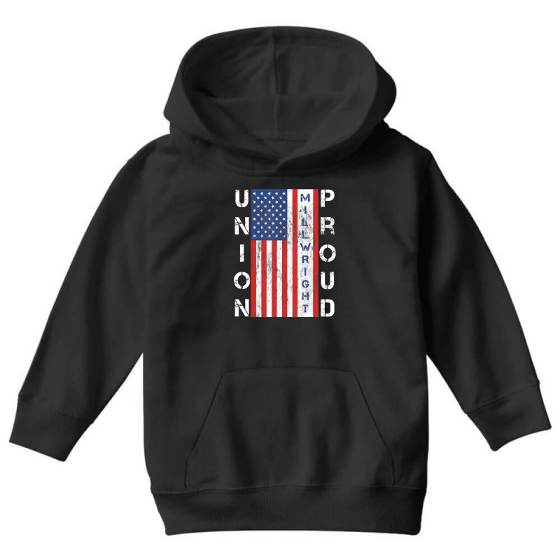 Union Proud American Flag Millwright Youth Hoodie by bummercaught | Artistshot