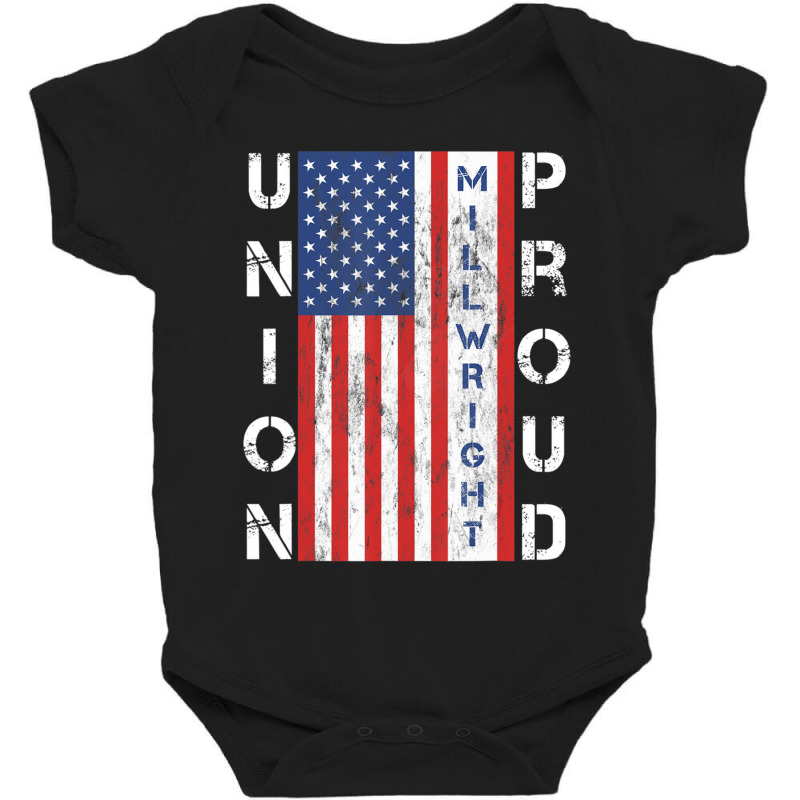 Union Proud American Flag Millwright Baby Bodysuit by bummercaught | Artistshot