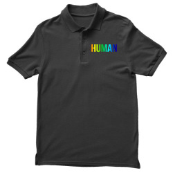 HUMAN Rainbow Flag Meme Gay Pride LGBT Bold Design Quote TShirt Men's Polo Shirt | Artistshot