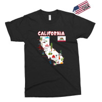 Map Of California Landmarks, Major Cities, Flag Exclusive T-shirt | Artistshot