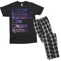 Funny Level Of Awesomeness Low Medium Gift Science Sciences Scientist Men's T-shirt Pajama Set | Artistshot