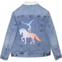 Vaulting Equestrian Sport Horse Unisex Sherpa-lined Denim Jacket | Artistshot