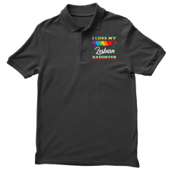 I Love My Lesbian Daughter LGBT Pride Proud Mom Dad T Shirt Men's Polo Shirt | Artistshot