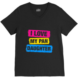 I Love My Pansexual Daughter Pansexual Pride LGBT Tshirt V-Neck Tee | Artistshot