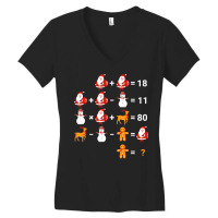 Mathematical Equations Quiz Funny Math Teacher Christmas T Shirt Women's V-neck T-shirt | Artistshot