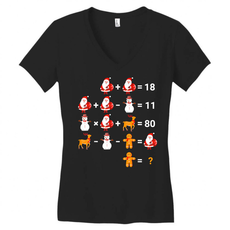 Mathematical Equations Quiz Funny Math Teacher Christmas T Shirt Women's V-Neck T-Shirt by dewwww | Artistshot