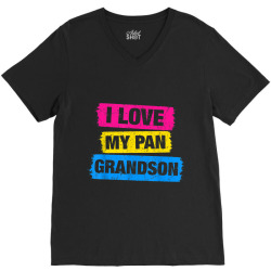 I Love My Pansexual Grandson Pansexual Pride LGBT Tshirt V-Neck Tee | Artistshot