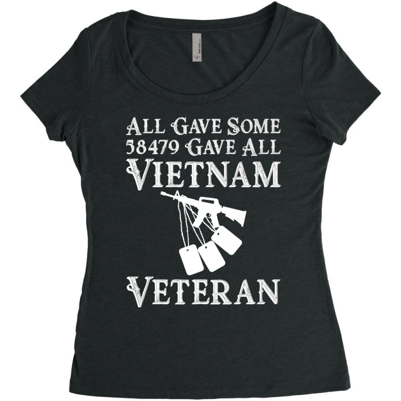 Vietnam Veteran 58479 Gave All Tees Soldiers Men Women Women's Triblend Scoop T-shirt by bummercaught | Artistshot