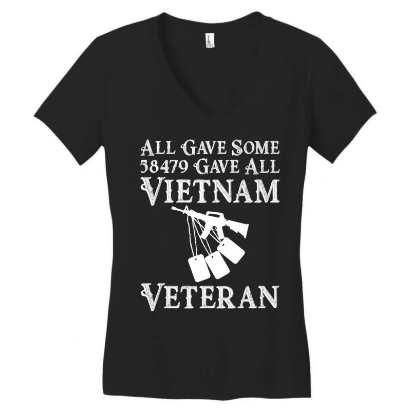 Vietnam Veteran 58479 Gave All Tees Soldiers Men Women Women's V-Neck T-Shirt by bummercaught | Artistshot