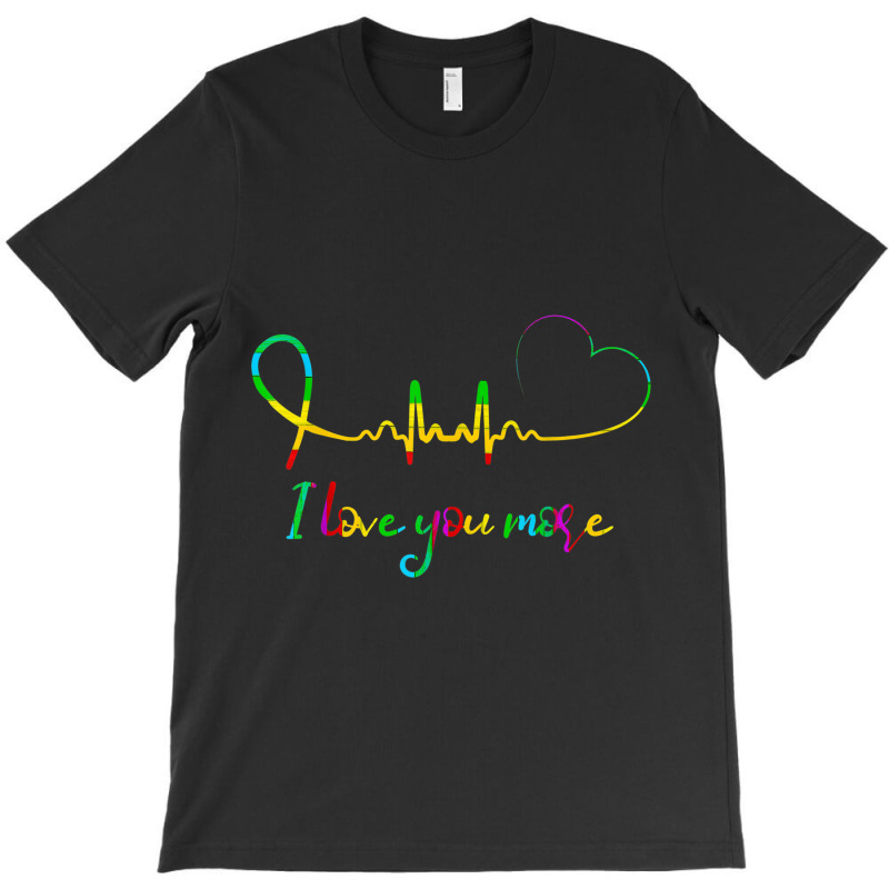 I Love You More Rainbow Heartbeat Lgbt Gay Pride Tshirt Gift T-shirt | Artistshot