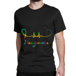 I Love You More Rainbow Heartbeat LGBT Gay Pride Tshirt Gift Classic T-shirt | Artistshot