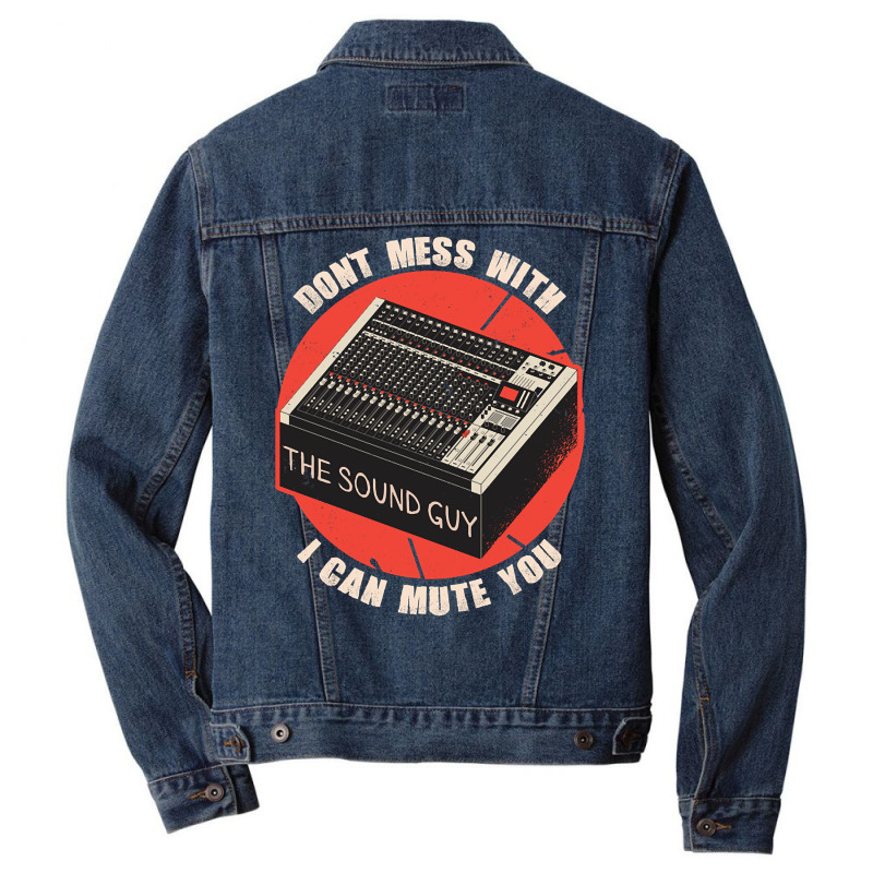 Funny Sound Guy Art For Audio Music Production Men Denim Jacket | Artistshot