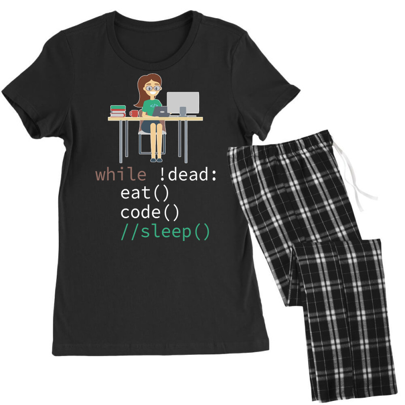 Funny While Dead Eat Sleep Code Coders-m3mr2 Women's Pajamas Set by declangreenwood | Artistshot