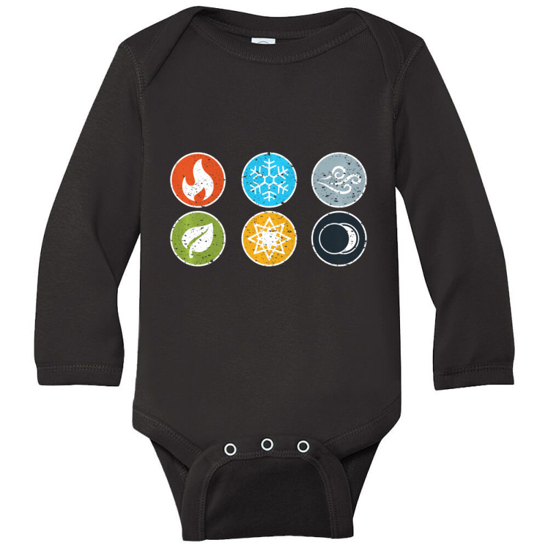 Gloomhaven Elements Symbol Fire Ice Air Earth Light Dark Long Sleeve Baby Bodysuit by behindcedar22 | Artistshot