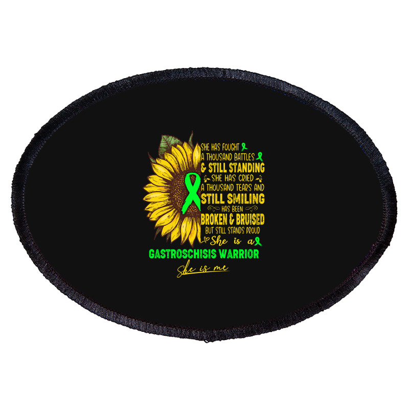 Gastroschisis Awareness She Is A Gastroschisis Warrior She Is Me Oval Patch | Artistshot