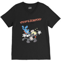 Us The Simpsons Itchy & Scratchy Hammer 01 Heather Grey H T Shirt V-neck Tee | Artistshot