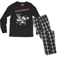 Us The Simpsons Itchy & Scratchy Hammer 01 Heather Grey H T Shirt Men's Long Sleeve Pajama Set | Artistshot