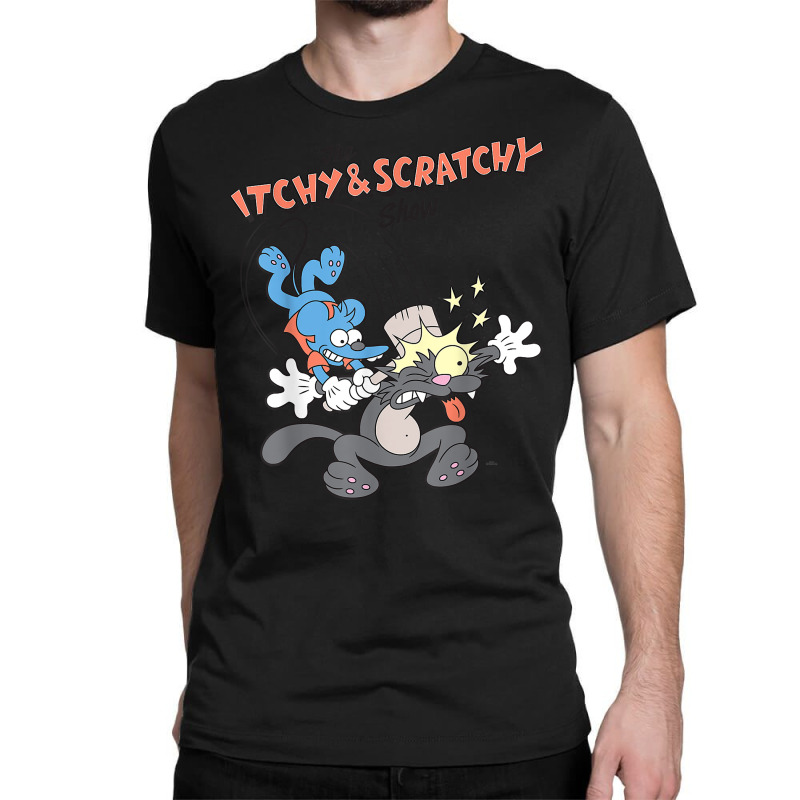 Us The Simpsons Itchy & Scratchy Hammer 01 Heather Grey H T Shirt Classic T-shirt | Artistshot