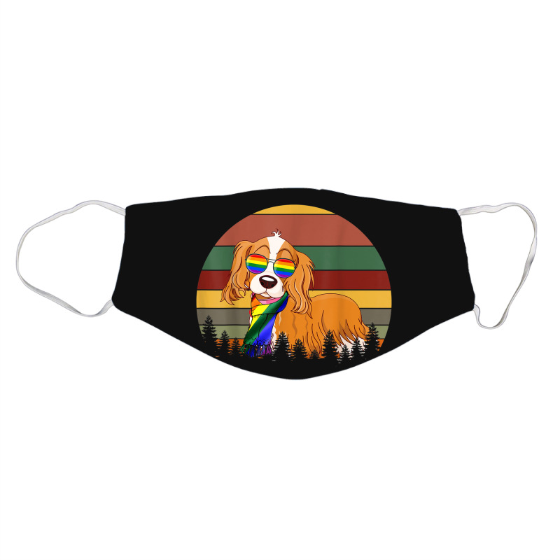 King Charles Spaniel Gay Pride Lgbt Retro Tshirt Face Mask | Artistshot