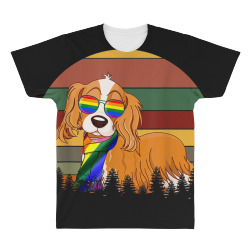 King Charles Spaniel Gay Pride LGBT Retro TShirt All Over Men's T-shirt | Artistshot
