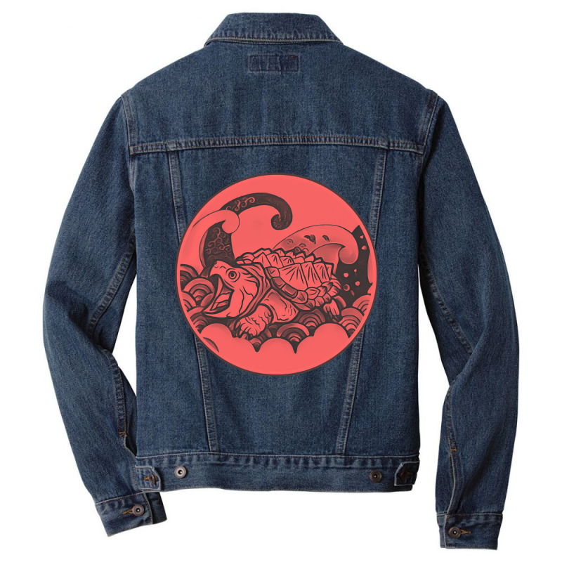 Giant Alligator Snapping Turtle - Japanese Style For Reptiles Lovers - Men Denim Jacket | Artistshot