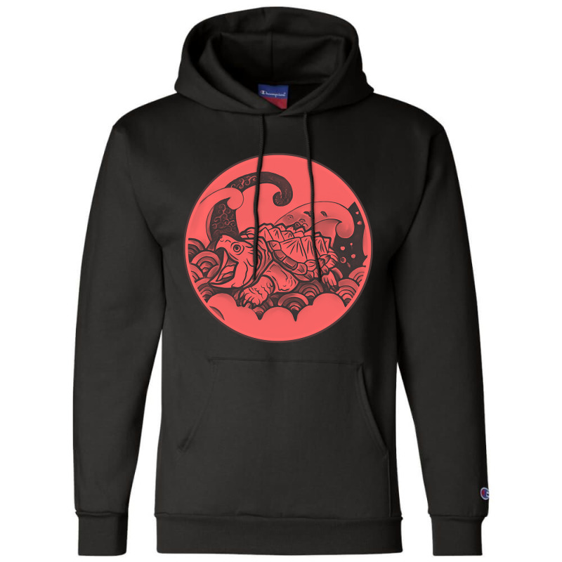 Giant Alligator Snapping Turtle - Japanese Style For Reptiles Lovers - Champion Hoodie | Artistshot