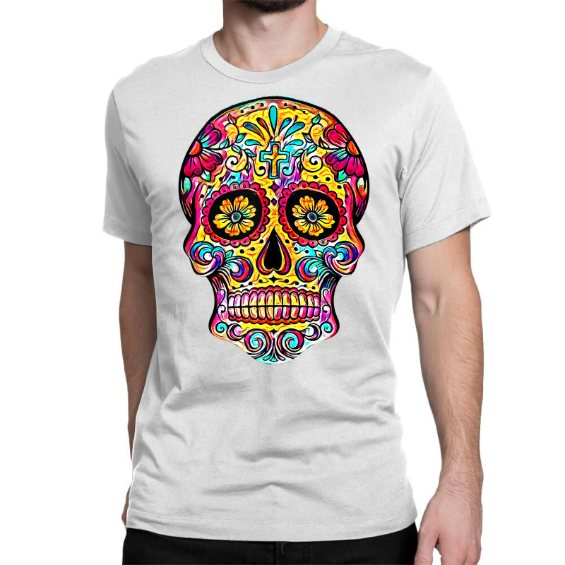 Sugar Skull Shirt Dia De Los Muertos Day Dead Calavera Gift Tank Top Classic T-shirt by tamkyfashions | Artistshot