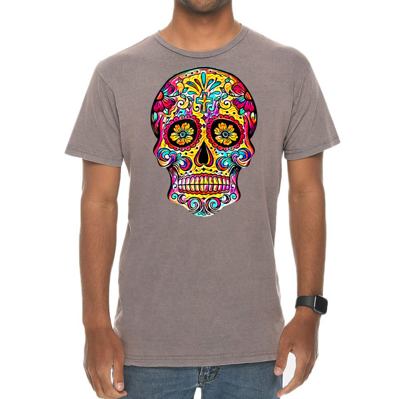 Sugar Skull Shirt Dia De Los Muertos Day Dead Calavera Gift Tank Top Vintage T-Shirt by tamkyfashions | Artistshot