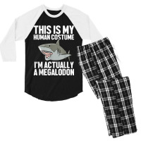 Megalodon Shark Gift Megaladon Alive I'm Really A Megalon Men's 3/4 Sleeve Pajama Set | Artistshot