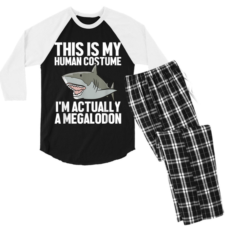 Megalodon Shark Gift Megaladon Alive I'm Really A Megalon Men's 3/4 Sleeve Pajama Set by MalcolmJCausby | Artistshot