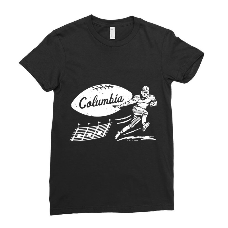 Vintage College Football - Columbia Lions (white Columbia Wordmark) Ladies Fitted T-Shirt by bummercaught | Artistshot