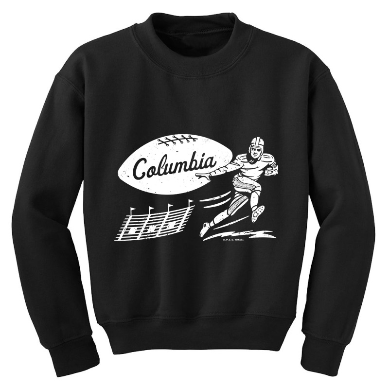 Vintage College Football - Columbia Lions (white Columbia Wordmark) Youth Sweatshirt by bummercaught | Artistshot