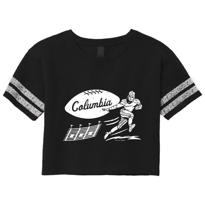 Vintage College Football - Columbia Lions (white Columbia Wordmark) Scorecard Crop Tee by bummercaught | Artistshot