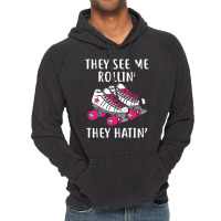 They See Me Rollin Roller Skates Roller Derby Vintage Hoodie | Artistshot