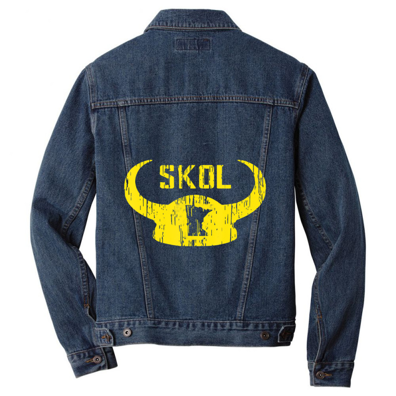 Skol Nordic Scandinavian Warrior Viking Helmet Men Denim Jacket | Artistshot