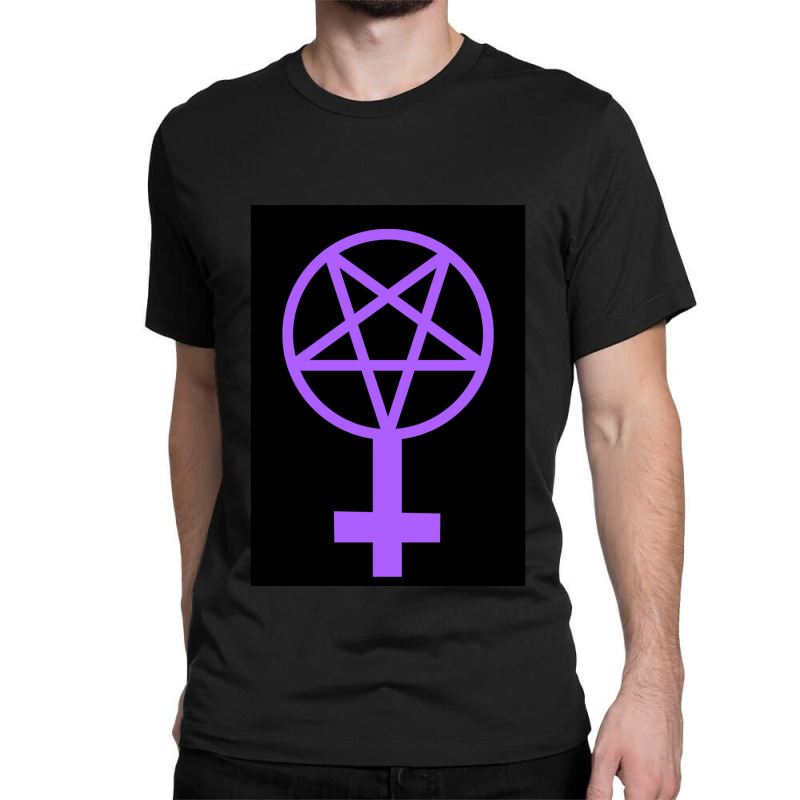 Feminist Pentagram--purple On A Black Background Classic T-shirt by TIMOTHYSHRINER | Artistshot