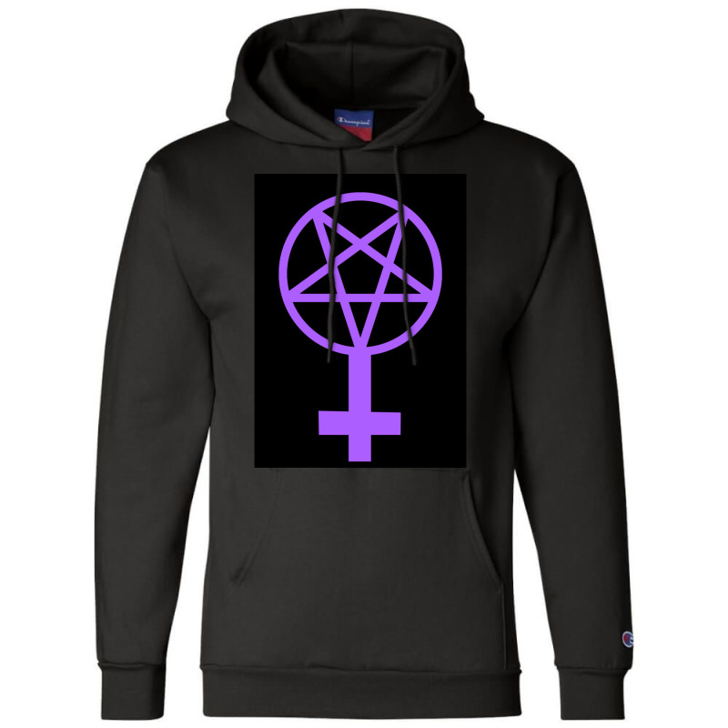 Feminist Pentagram--purple On A Black Background Champion Hoodie by TIMOTHYSHRINER | Artistshot