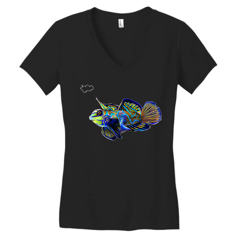 Mandarin Goby Dragonet Saltwater Reef Aquarium Fish Tank Premium Women's V-Neck T-Shirt by JilmarM.Perez | Artistshot