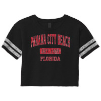 Mens Panama City Beach Florida Fl Vintage Sports Design Red Desig Prem Scorecard Crop Tee | Artistshot