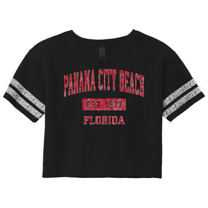 Mens Panama City Beach Florida Fl Vintage Sports Design Red Desig Prem Scorecard Crop Tee by MarlonChristopherMoyer | Artistshot