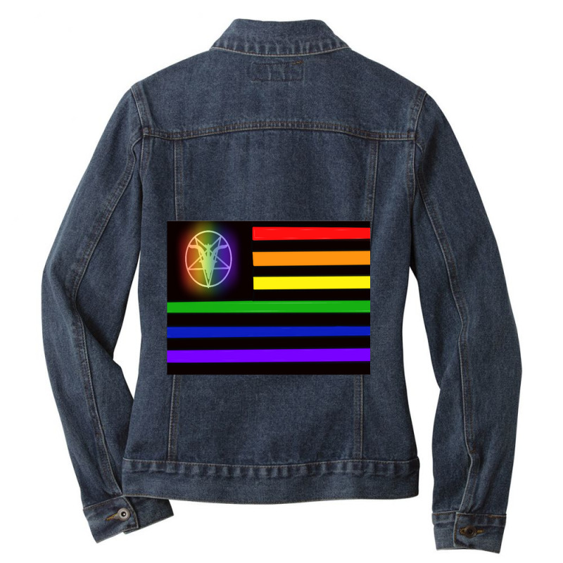 Satanic Temple Pride Flag Ladies Denim Jacket by TIMOTHYSHRINER | Artistshot