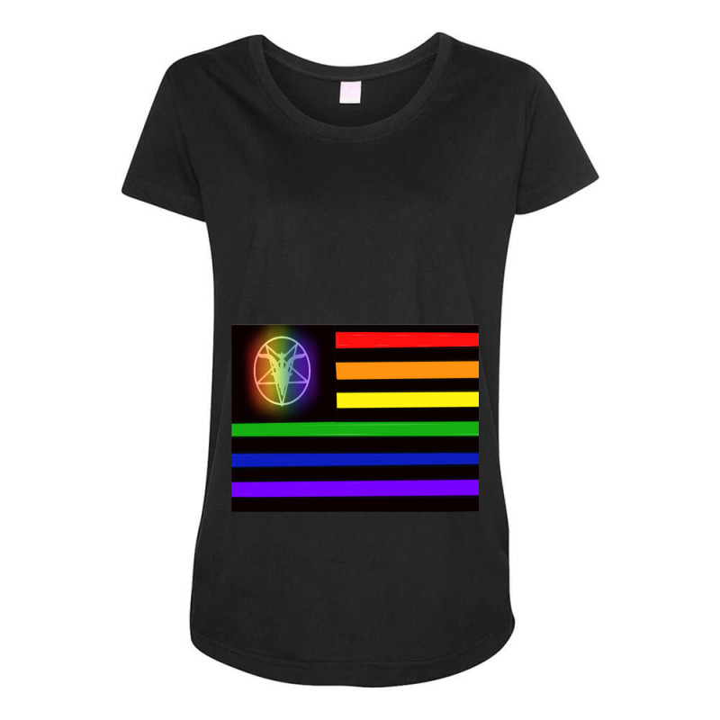 Satanic Temple Pride Flag Maternity Scoop Neck T-shirt by TIMOTHYSHRINER | Artistshot