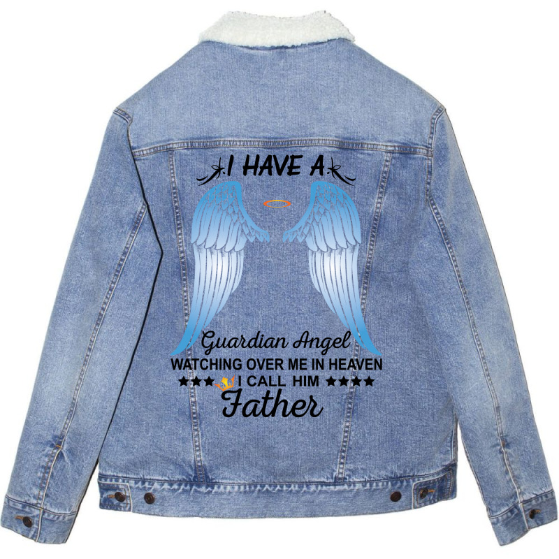 My Father Is My Guardian Angel Unisex Sherpa-Lined Denim Jacket by SabriAcar | Artistshot