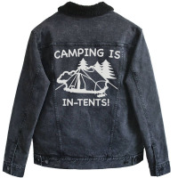 Camping Is In Tents Unisex Sherpa-lined Denim Jacket | Artistshot