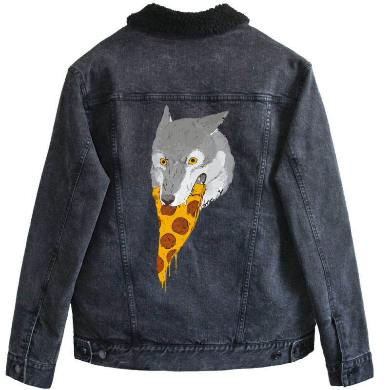 Pizza Wolf Unisex Sherpa-lined Denim Jacket | Artistshot