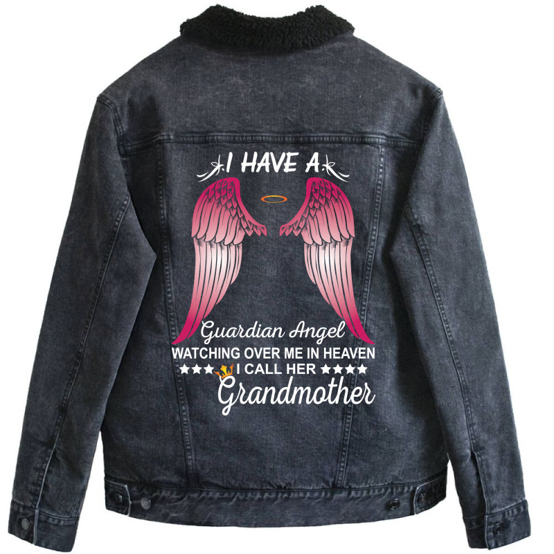 My Grandmother Is My Guardian Angel Unisex Sherpa-lined Denim Jacket | Artistshot