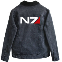 Mass Effect N7 Logo Unisex Sherpa-lined Denim Jacket | Artistshot