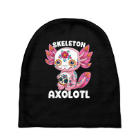 Skeleton Axolotl Sugar Skull Calavera Día De Los Muertos T Shirt Baby Beanies | Artistshot