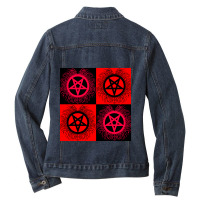 Black Metal Pentagrams--black _amp_ Red Ladies Denim Jacket | Artistshot